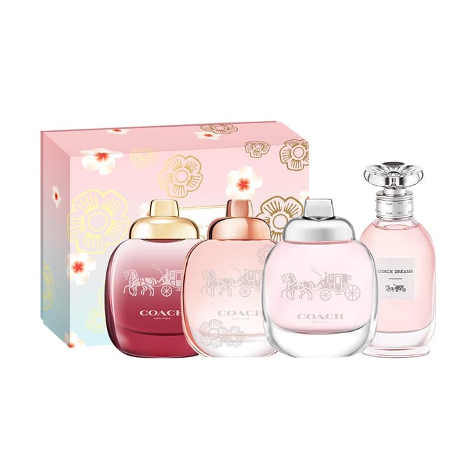 COACH New York Coffret Échantillons de Parfum pour Femme Ensemble de Quatre Pièces Combo 1