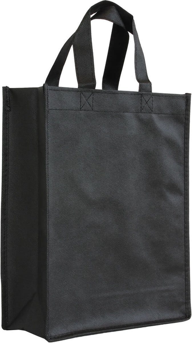 10x Shopper Zwart non woven 24x10x30cm