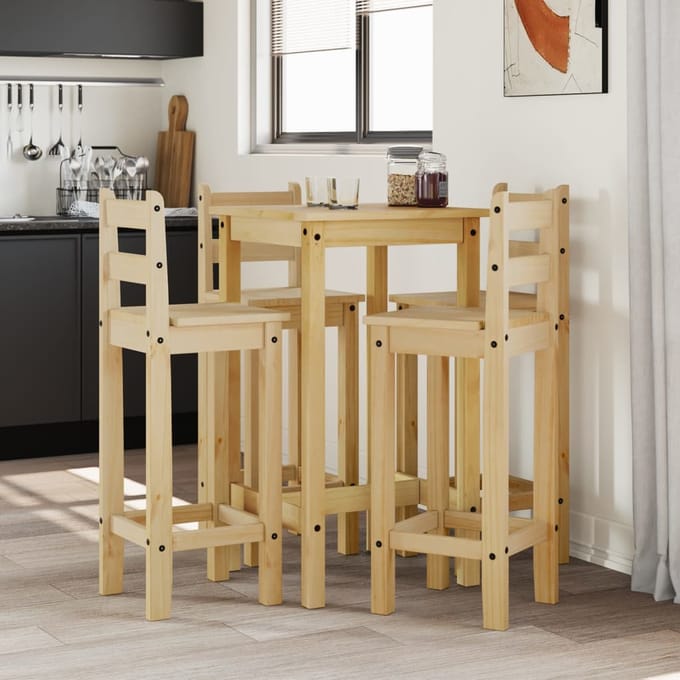vidaXL - 5-delige - Barset - massief - grenenhout