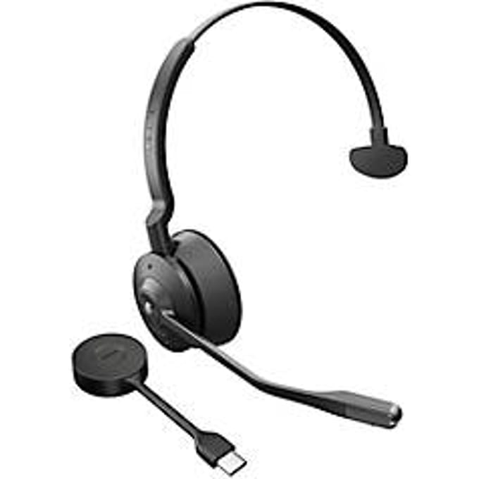 DECT-headset Jabra Engage 55 Mono, draadloos, USB-C-adapter, compatibel met MS Teams, batterijduur tot 13 uur