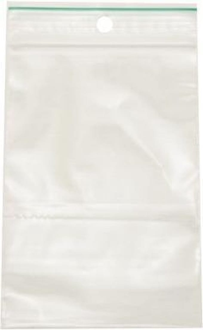 Gripzakjes plastic 4x6cm 100 stuks met ophangoog - 60 Micron - sealbags - ziplock