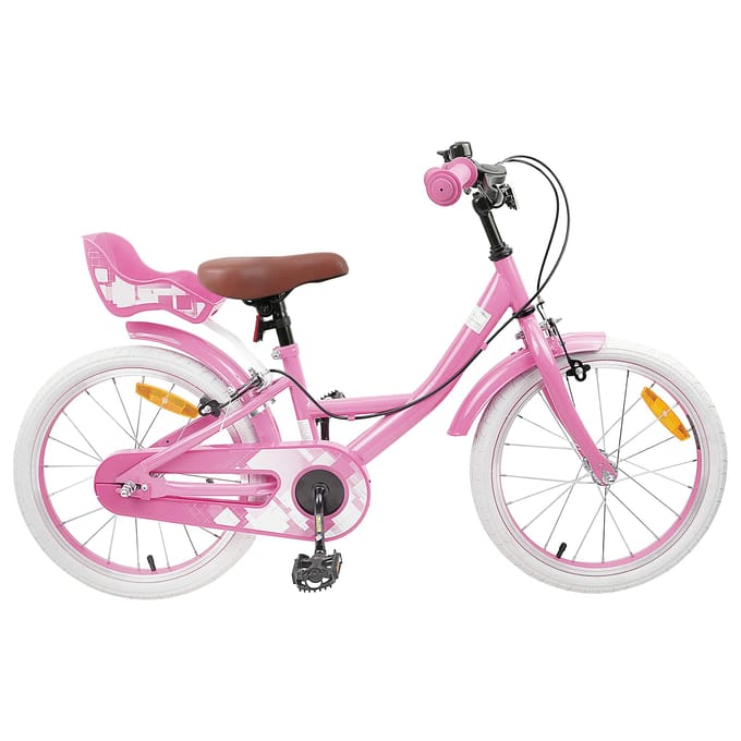 vidaXL - Kinderfiets - 18 - Inch - voor - 5-7 - jaar - oud - Licht - Roze