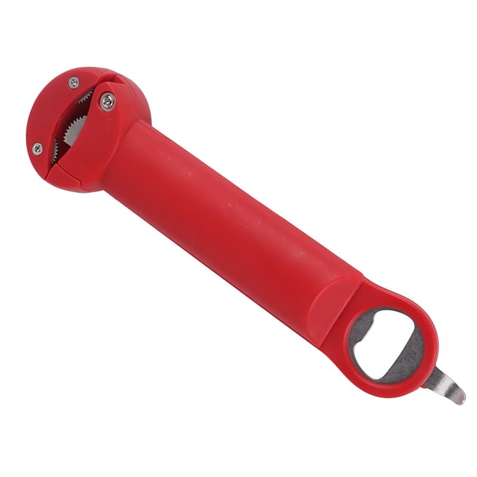 Roestvrij Staal Verstelbare Dop Schroever 3 in 1 Multifunctionele Intrekbare Pot Flesopener Lipje red