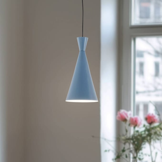 Opviq Hanglamp Tom, lichtblauw, metaal, Ø 19 cm, E27