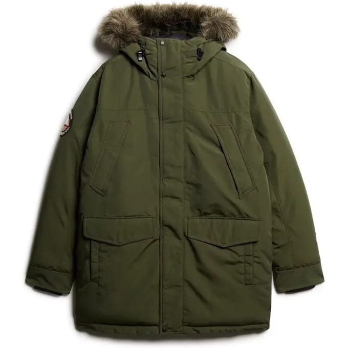 Superdry - Everest Parka Jas Met Imitatiebont - Heren - Gewatteerde jassen