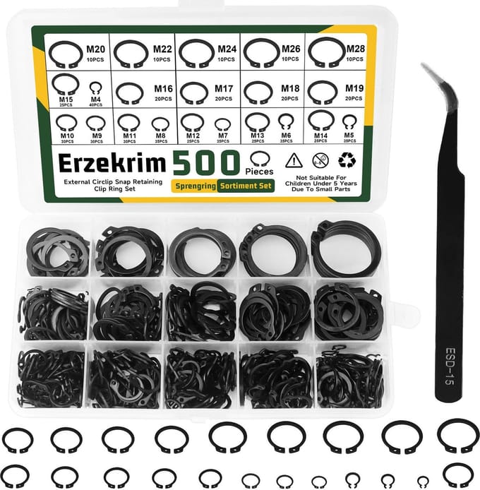 Omgoods - Set van 500 Sprengringen in 21 Verschillende Maten