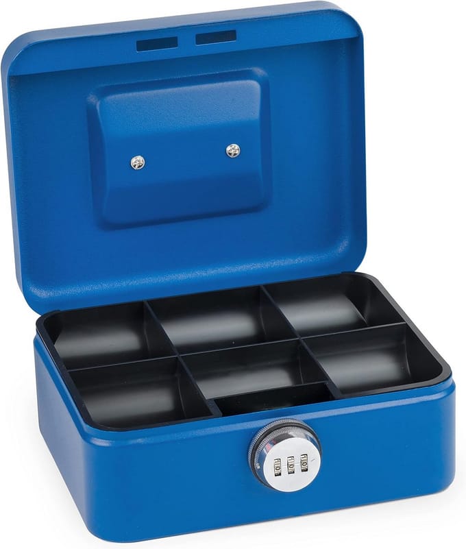 Medium Geldcassette met Cijferslot - Extra Sterk en Veilig - Blauw
