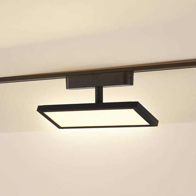 Lindby LED paneel 48V Lumaro, zwart, aluminium, lengte 20cm, dimbaar