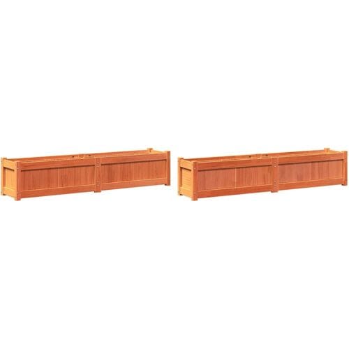 vidaXL - Plantenbakken - 2 - st - cm - massief - grenenhout - wasbruin