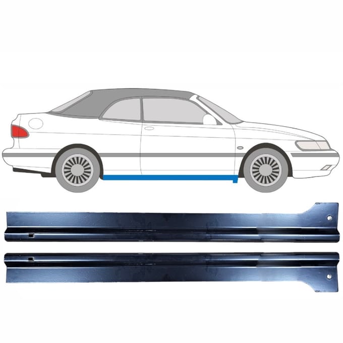 Reparatie dorpel voor Saab 900 1978-1998 / Links + Rechts / Set