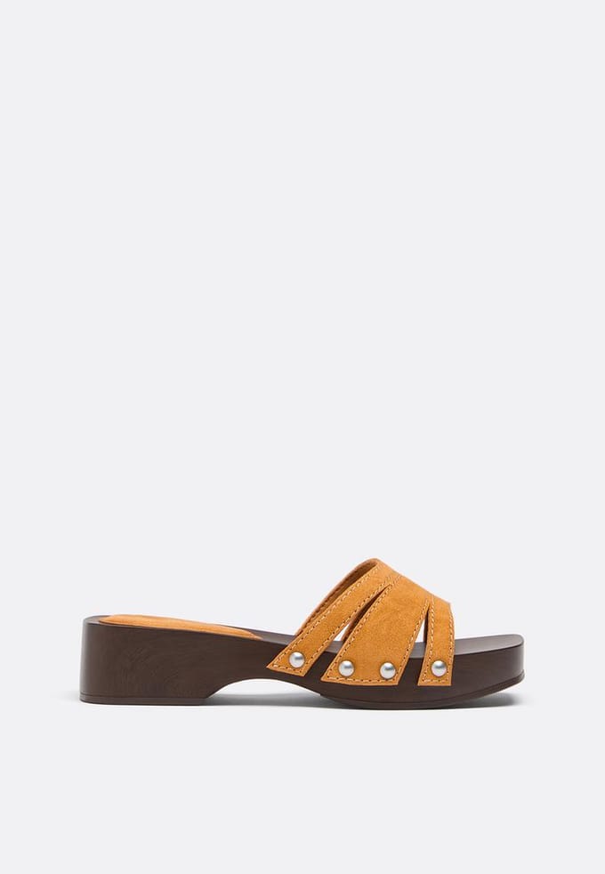 Stradivarius Leren platte muiltjes  Gecombineerd 40