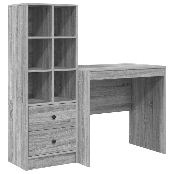 vidaXL - Bureau - Grijs - Sonoma - 125,5 - x - 50 - x - 127 - cm - 2 - st