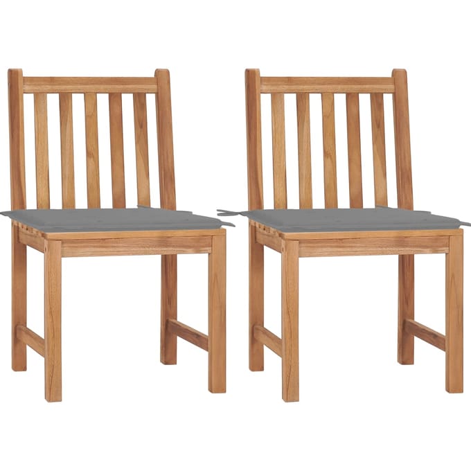 vidaXL - Tuinstoelen - 2 - st - met - kussens - massief - teakhout