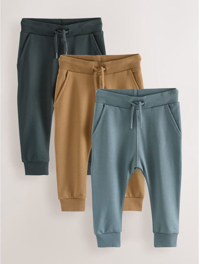 Next - Jongens - Set van 3 super skinny joggingbroeken - Blauw