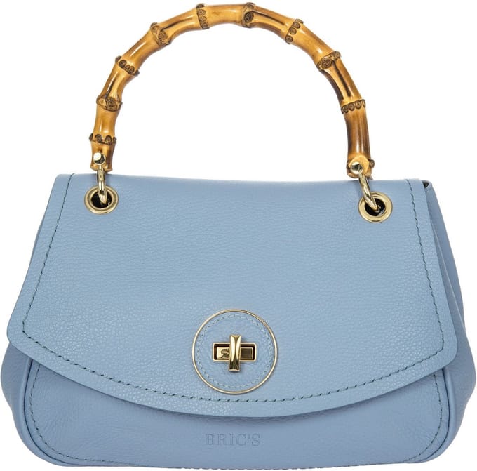 BRIC'S Leren Handtas Schoudertas Gondola Girasole loop Handbag Violet Lichtblauw