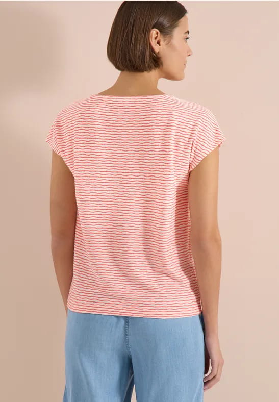 Shirt met boothals en strepen