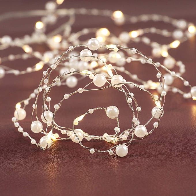 36 LED Witte Parel Slinger Lichten met Timer voor Bruiloft en Feestversiering - 4,5 Meter