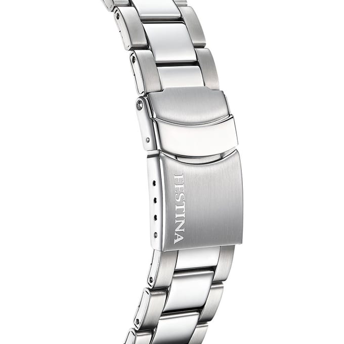 Festina F20623/1 Classics Heren Horloge Witte Wijzerplaat Staal