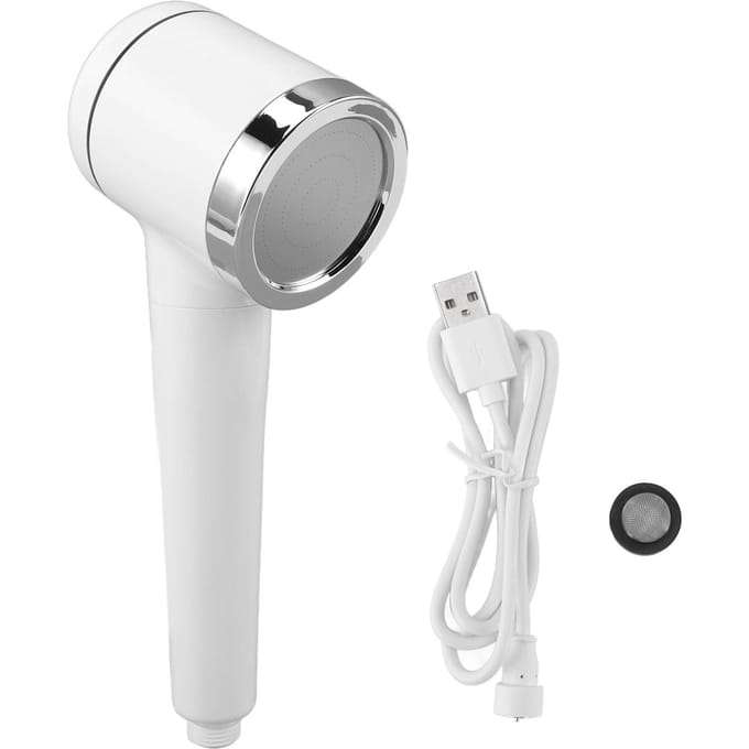 Pommeau de douche à main haute pression électrolysé à eau riche en hydrogène, étanche IPX7 white