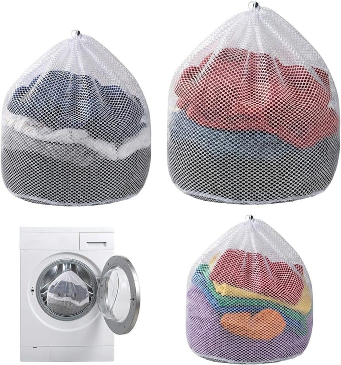 Set wasnetten - Kledingzakken - Beschermend wassen - Scheurvast polyester - 3 maten - Wit