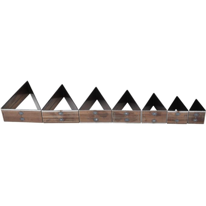 7 Stuks 20-50mm Driehoekige Vorm Lederen Snijmal DIY Leer Ambacht Snijmal gray