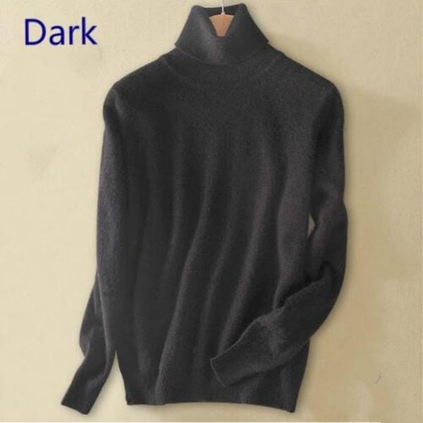 Pull en laine pur cachemire Femme tricoté col roulé Pull en cachemire Pull élasticité Pull Femme col haut pulls à tricoter Pull XL noir