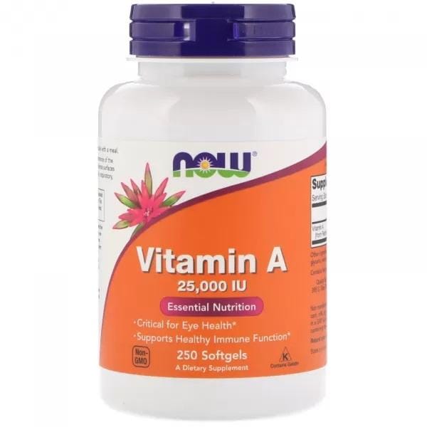 NOW Foods Vitamin A 25,000 - 100 Softgels