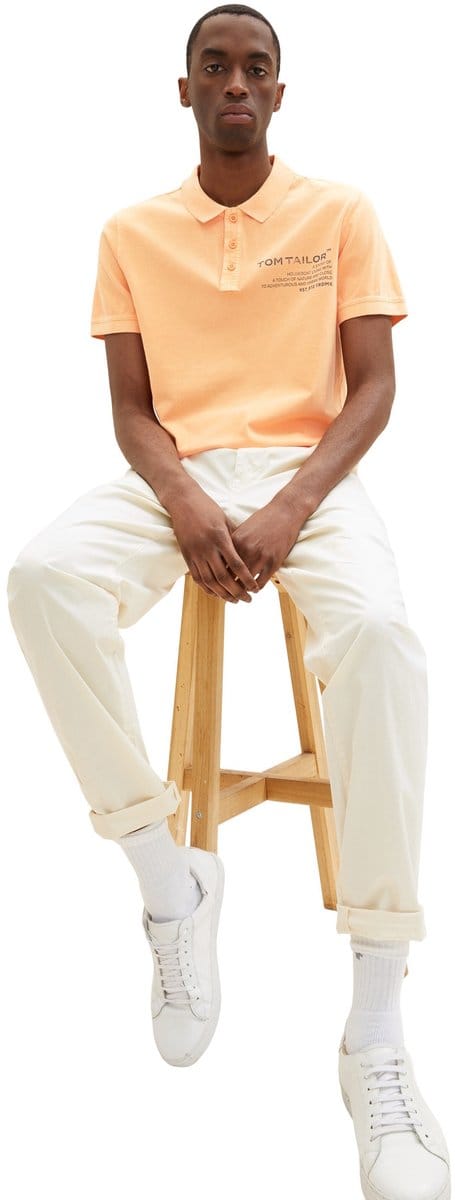 Tom Tailor Poloshirt Shirt met korte mouwen, polokraag en tekstopdruk