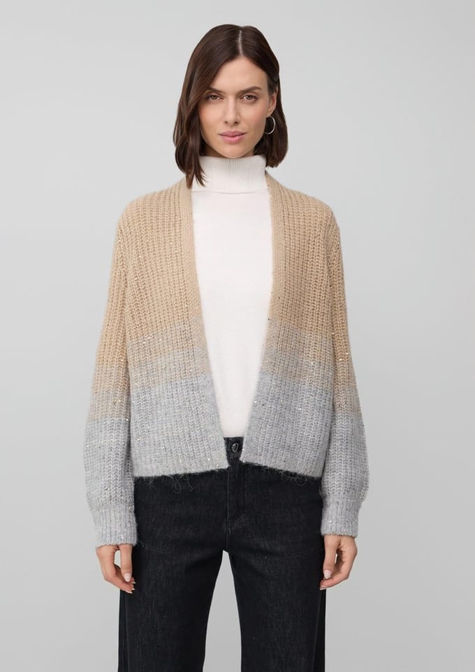 s.Oliver  Cardigan Grey/black Größe: S | Pullover Outlet | Damen | Grau