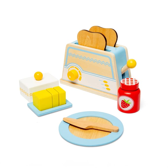BigJigs houten ontbijtset speelgoed - rollenspel keuken.
