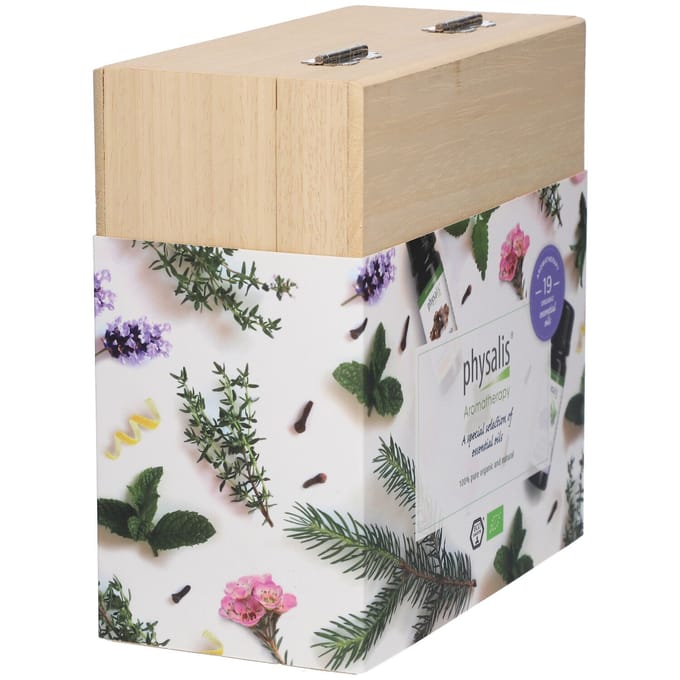 Physalis® Essentiële Olie Giftbox Hout 1 Combinatieverpakking
