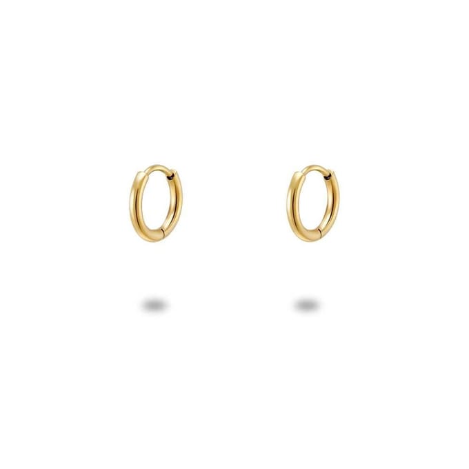 Twice As Nice Oorbellen in goudkleurig edelstaal, mini oorring, 9 mm