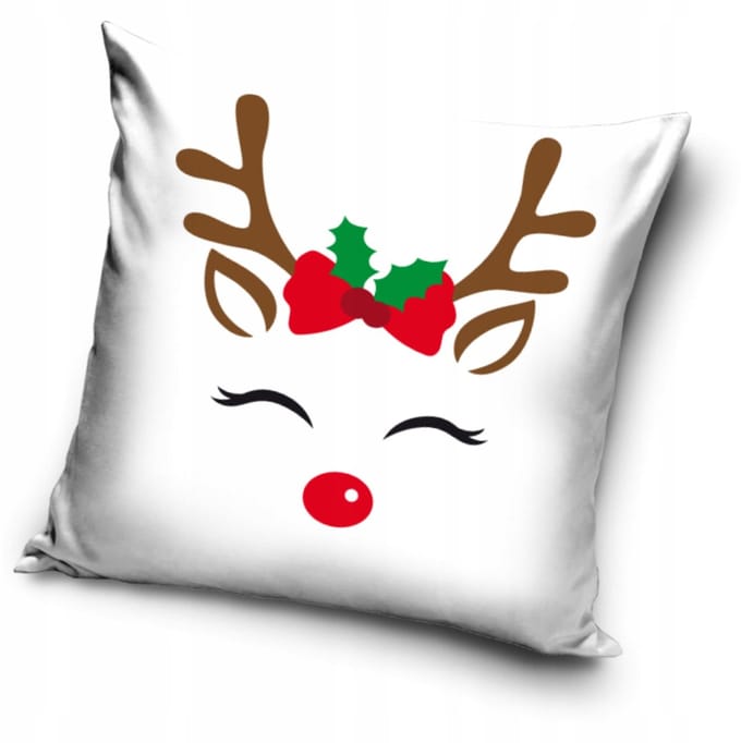 Kerstkussen met rendier Rudolf, 40x40 cm - Decoratief en zacht