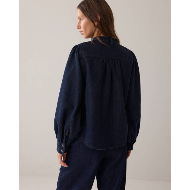 Summum 2s3381-5203 492 blouse cotton lurex denim night blue denim