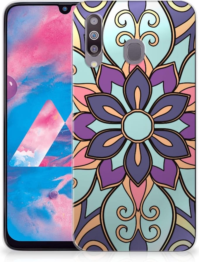 Samsung Galaxy M30 TPU Case Purple Flower