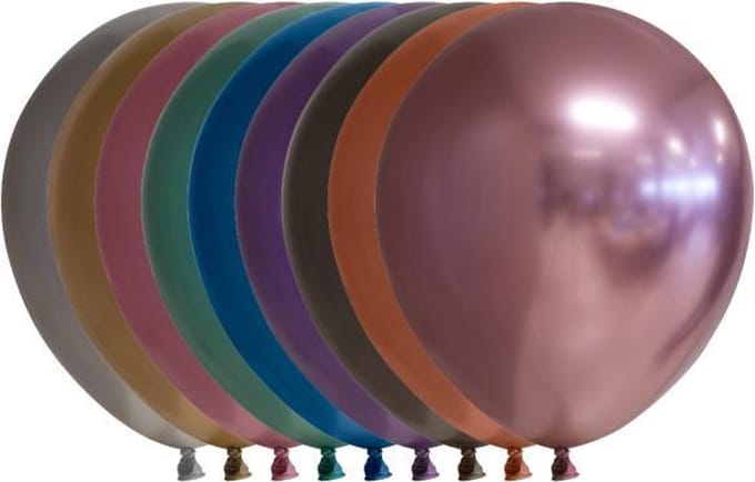 100 chrome 5 inch kleine ballonnen assortie.