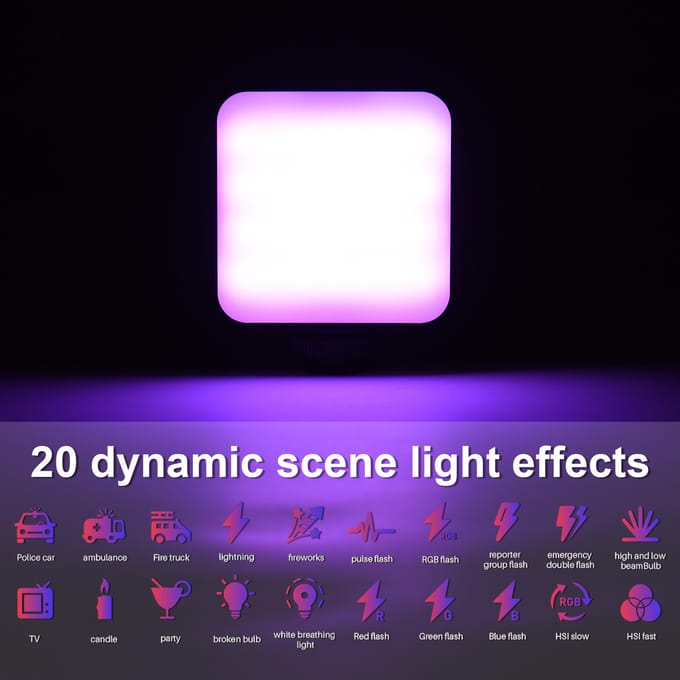 Andoer W64RGB Mini Clip-on RGB-videolamp Invullicht voor mobiele telefoon Tabletcomputer Videoconferentie zwart