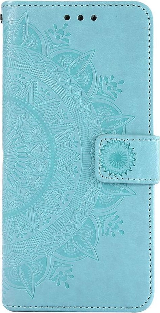 Shop4 - Samsung Galaxy Note 20 Hoesje - Wallet Case Mandala Patroon Mint Groen
