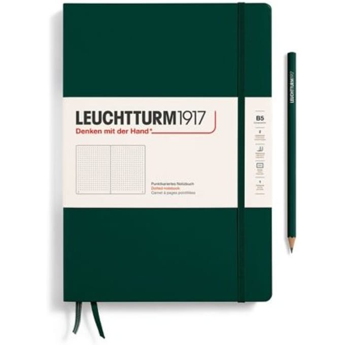 Leuchtturm notitieboek forest green dotted composition hardcover b5 178x254mm