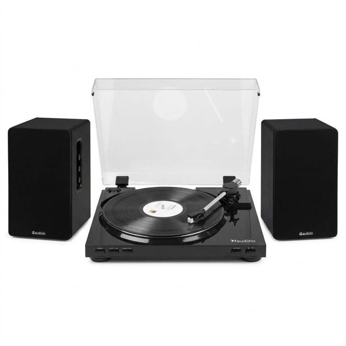 Audizio RP310 platenspeler HiFi set met 2 boekenplank speakers - Bluetooth - 80W