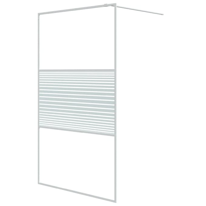 vidaXL - Inloopdouchewand - 115x195 - cm - transparant - ESG-glas - wit