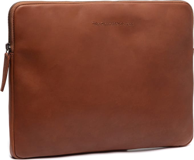 Chesterfield Waxed Pull Up Laptoptas Boston Cognac