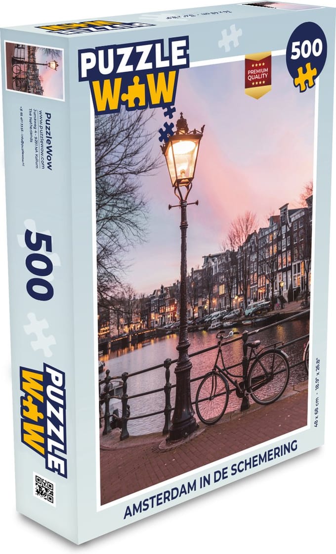 Puzzel Amsterdam in de schemering - Legpuzzel - Puzzel 500 stukjes