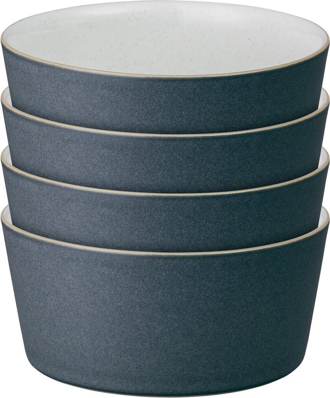Denby | Impression Charcoal Rijstkom Recht set van 4