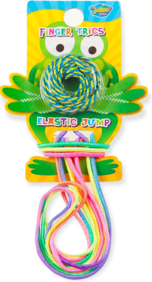Jobber Toys Springelastiek 3 Meter - Regenboog - Met Vingertouw