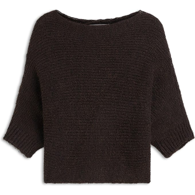 Summum Wrap Sweater Super Soft Knit Sweaters Donkerbruin 7s8029-70093