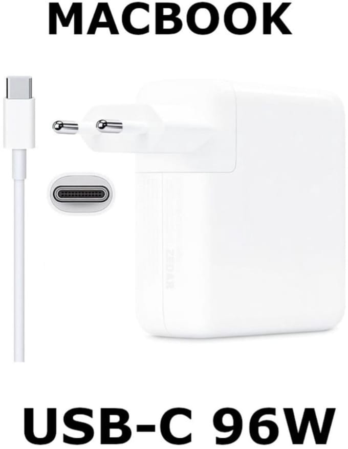 EISENZ - 96W USB-C Adapter - Power Adapter - Geschikt voor MacBook Pro 16 inch - Snellader - Wit - EZ2419