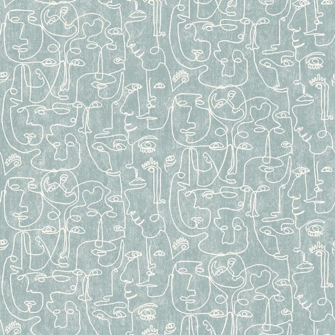 Arty Faces blauwgroen/wit - M412-04