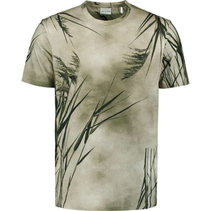 No Excess T-shirt crewneck slub allover print offwhite