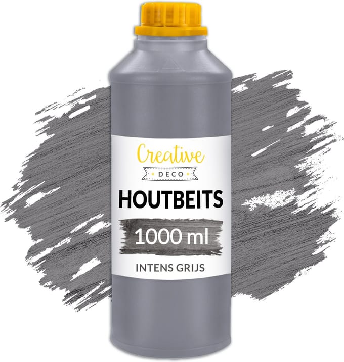 Creative Deco Houtbeits op Waterbasis | Grijs | 1 Liter | Voor Hout, Beton, Baksteen, Behang